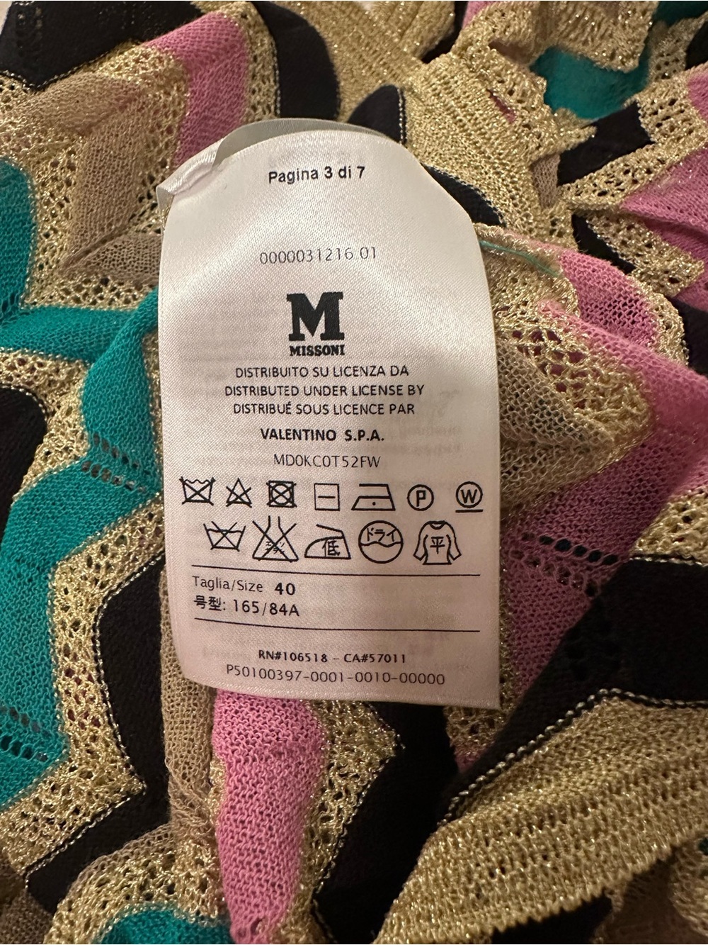 Missoni Knit Top in Pink, Teal, Gold & Black - Picture 4 of 6